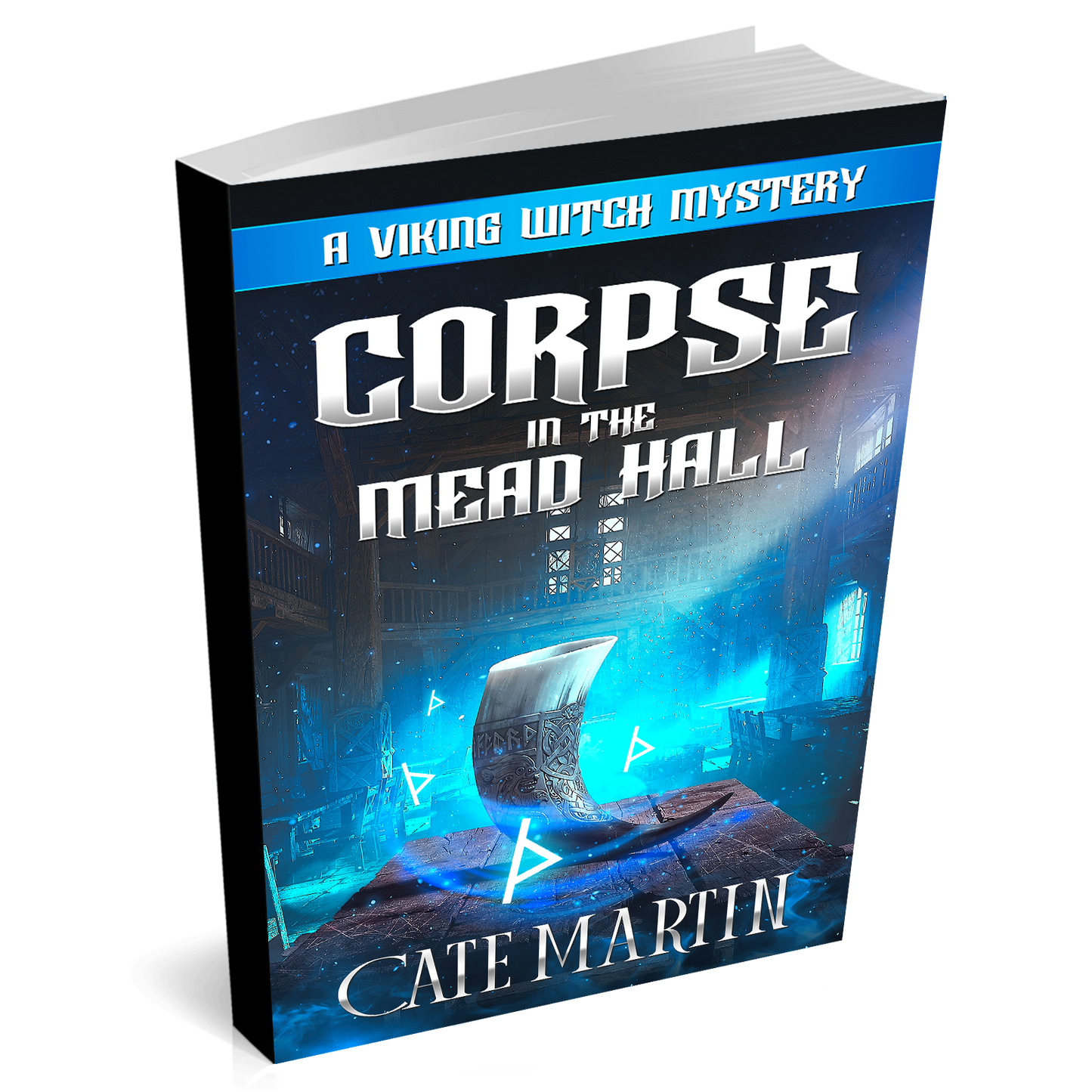Book cover of 'Corpse in the Mead Hall' by Cate Martin on a white background