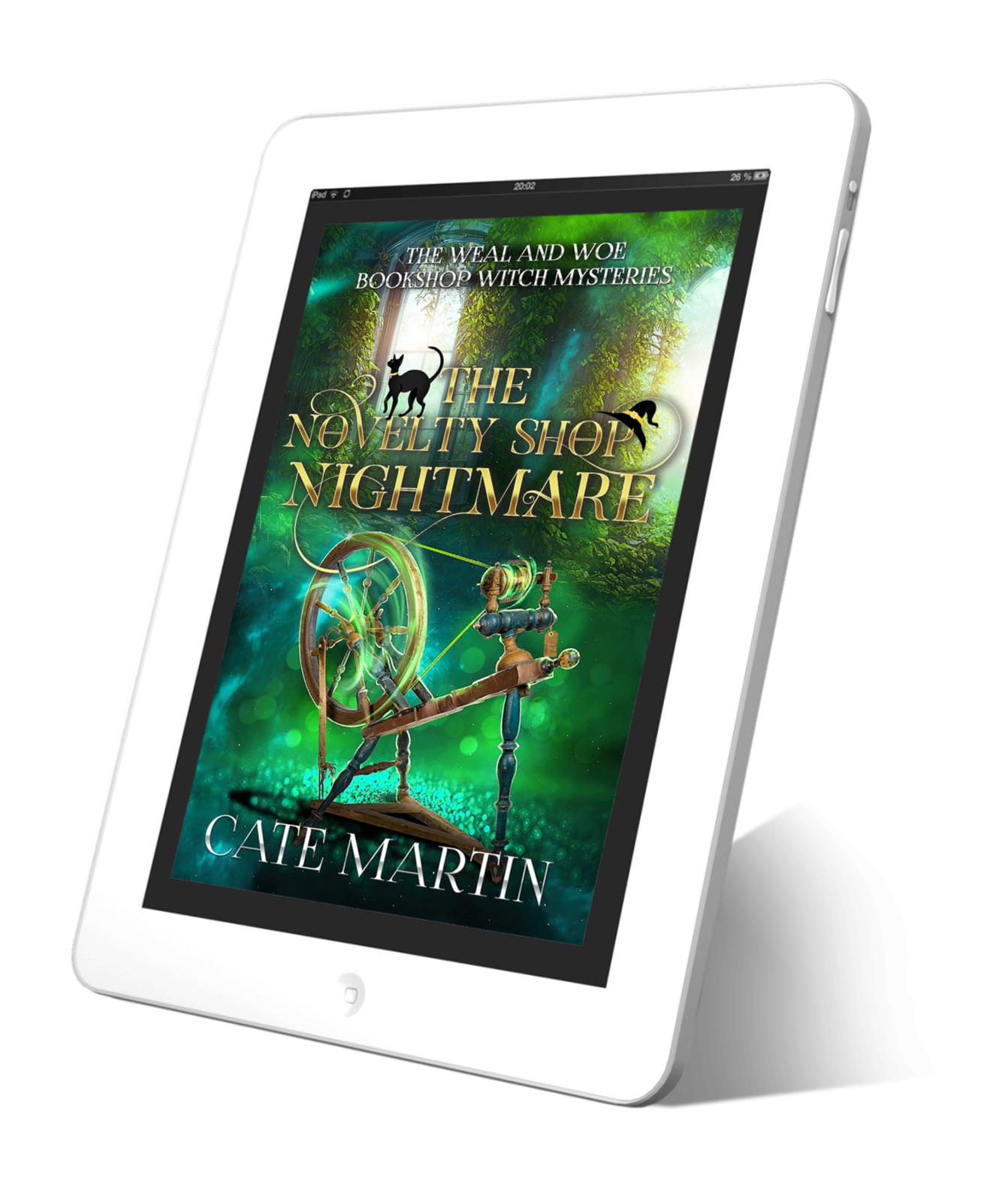 Book cover for the ebook The Novelty Shop Nightmare, Book 5 in the Weal & Woe Witch Mysteries.