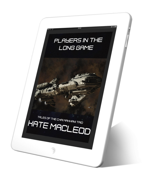 Book cover Players in the Long Game: episode 9 of the Tales of the Chai Makhani Trio serialized science fiction short stories.