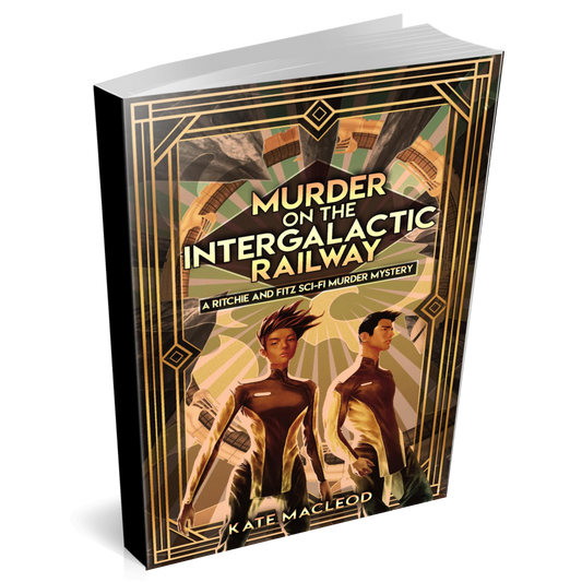 Paperback Cover Murder on the Intergalactic Railway A Ritchie and Fitz Sci-Fi Murder Mystery young adult novel