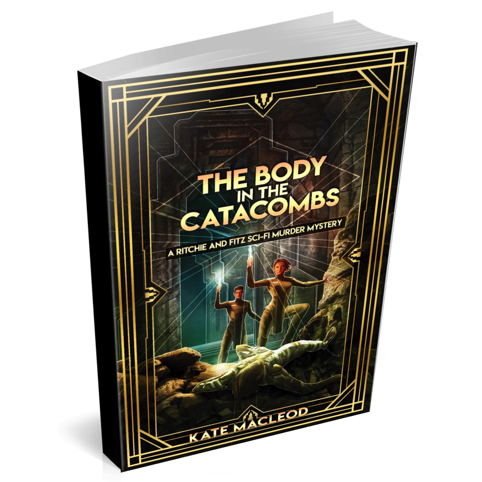 Book cover The Body in the Catacombs: A Ritchie and Fitz Sci-Fi Murder Mystery young adult novel