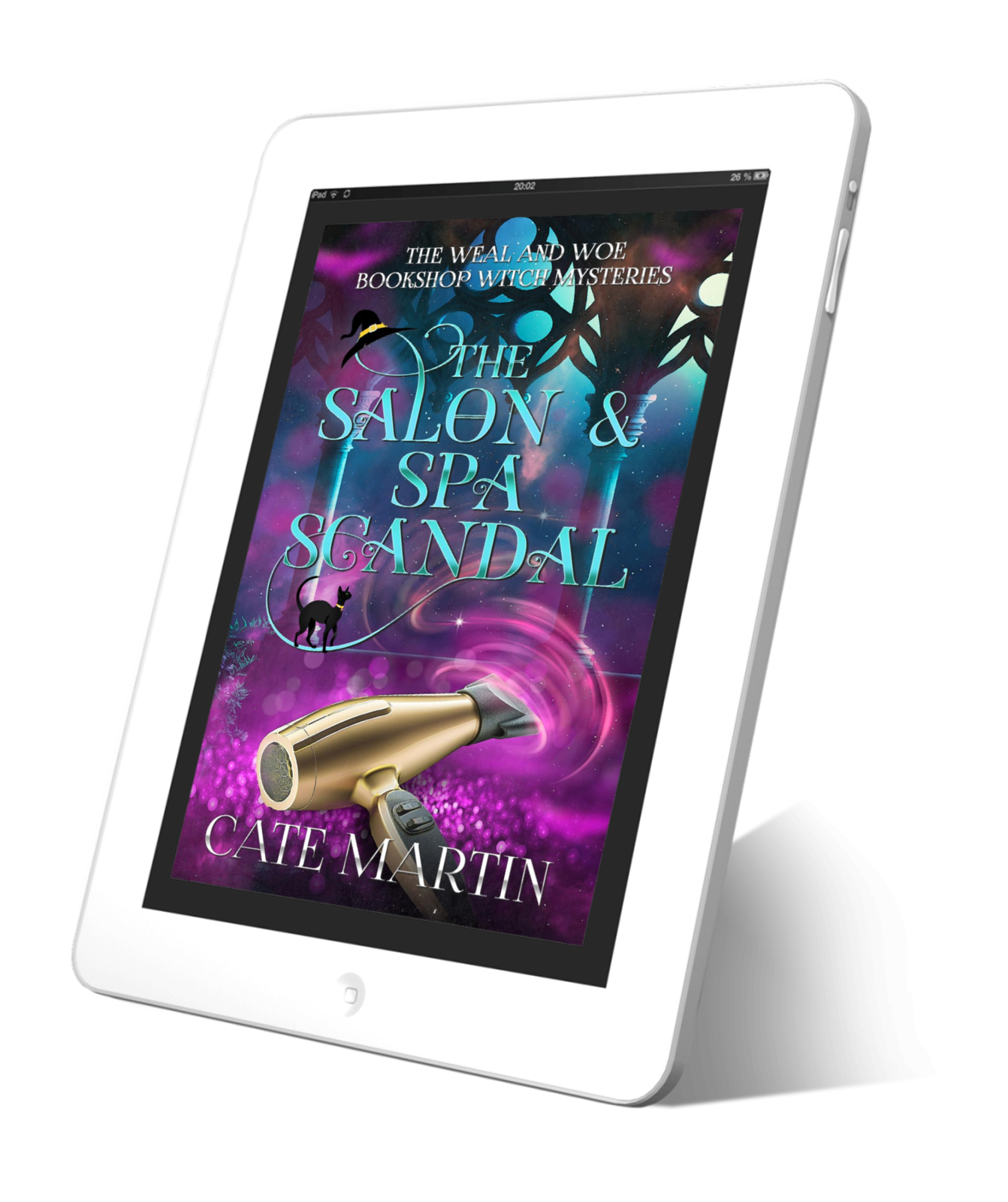 Book cover the Salon and Spa Scandal book two of the Weal and Woe Bookshop Witch Mystery