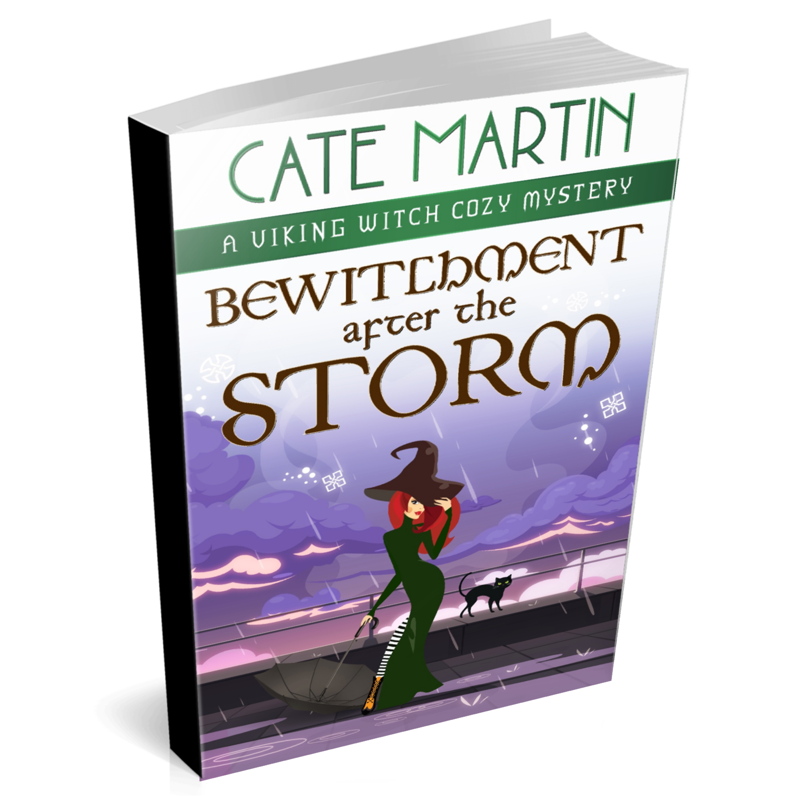 Cover for paperback book titled Bewitchment After the Storm, the twelfth book in the Viking Witch Cozy Mystery series.