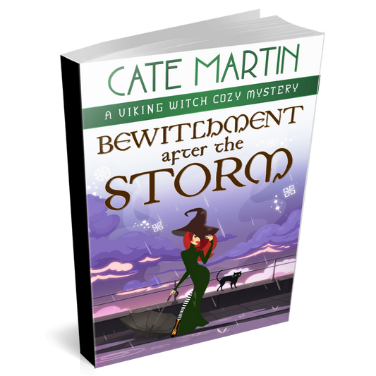 Cover for paperback book titled Bewitchment After the Storm, the twelfth book in the Viking Witch Cozy Mystery series.