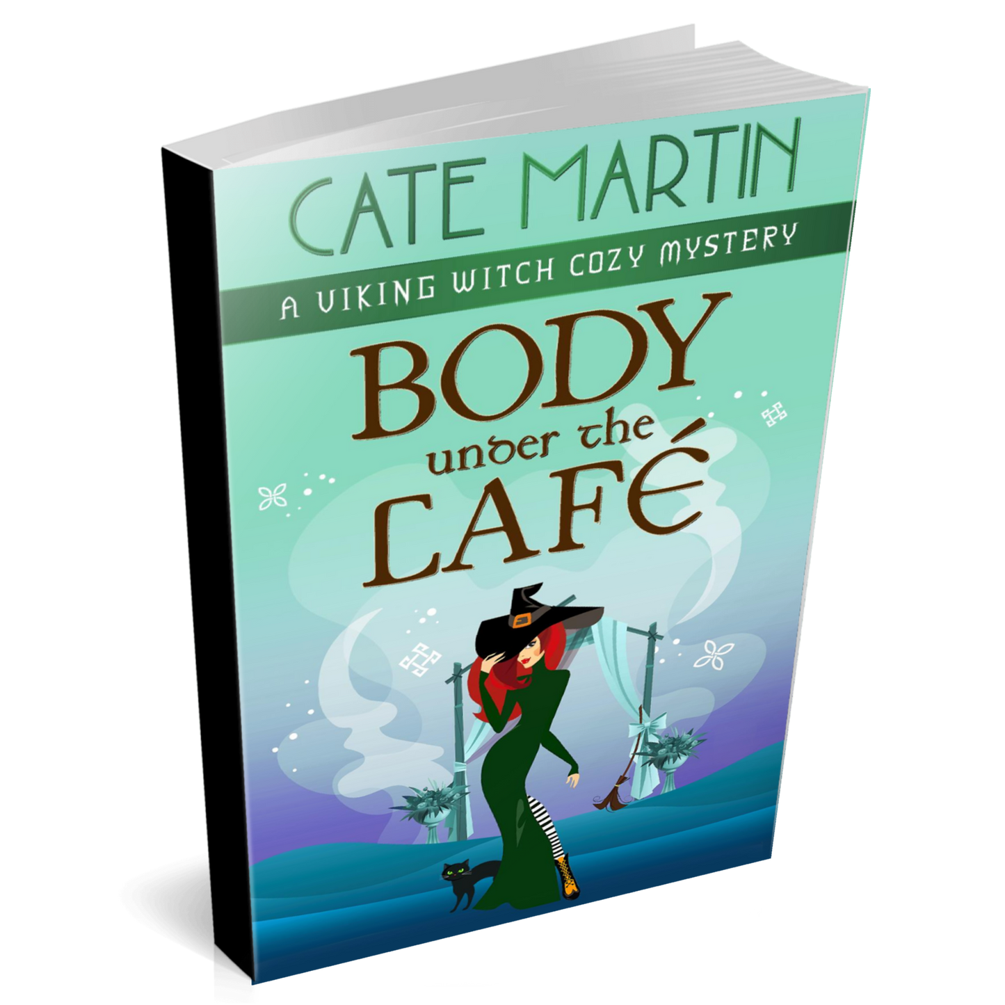 Cover for the paperback novel Body Under the Cafe A Viking Witch Cozy Mystery