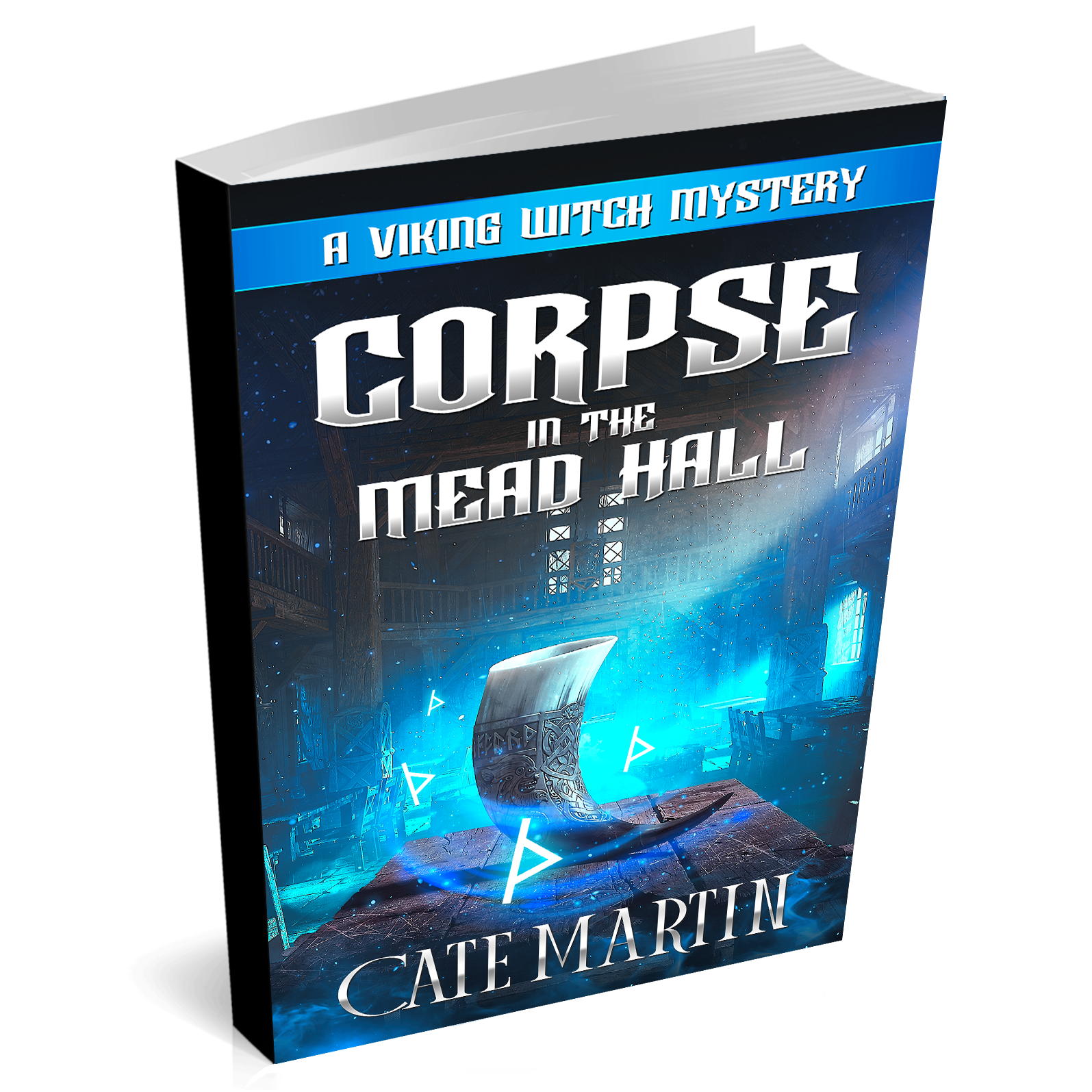 Book cover of 'Corpse in the Mead Hall' by Cate Martin on a white background