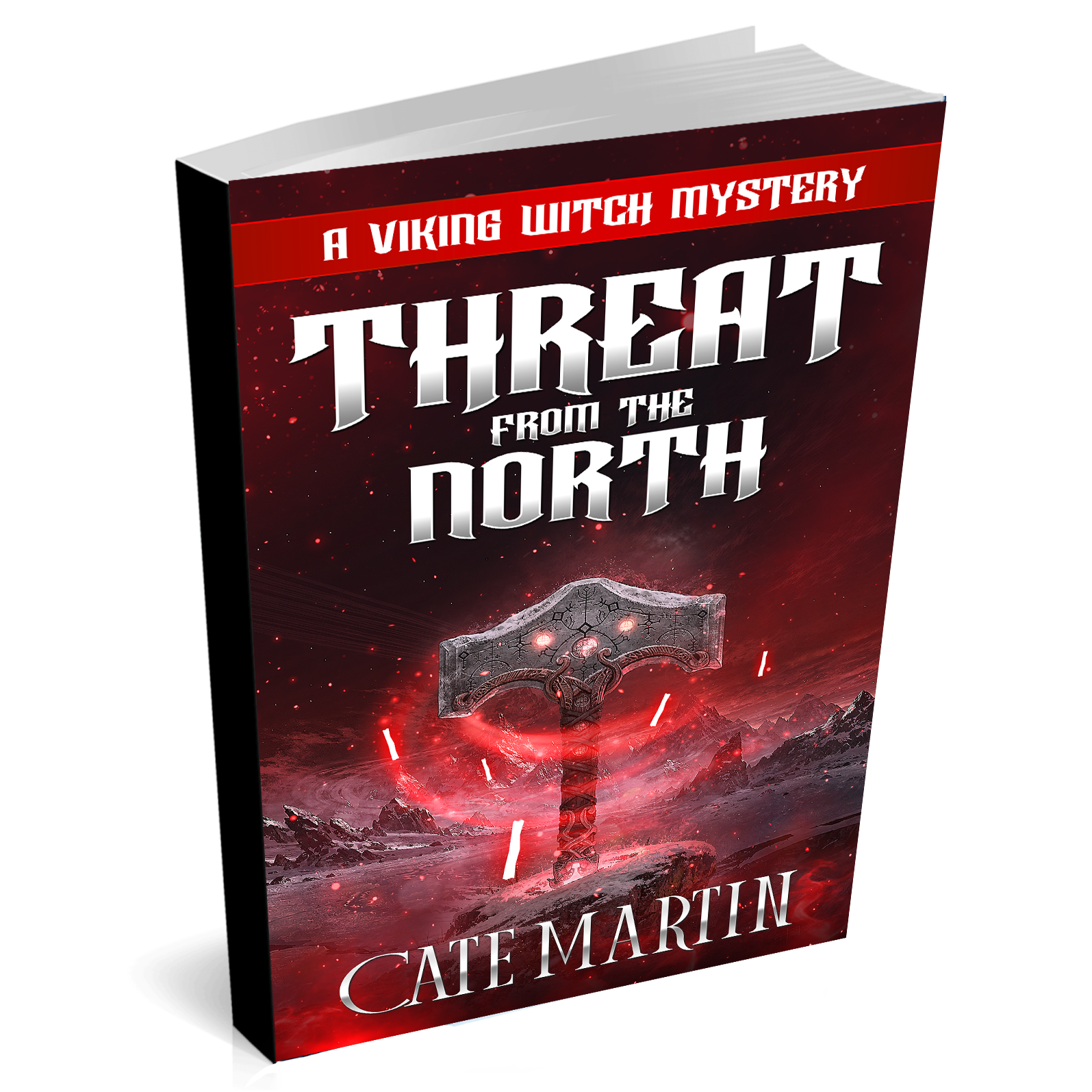 Book titled 'Threat from the North' by Cate Martin on a white background