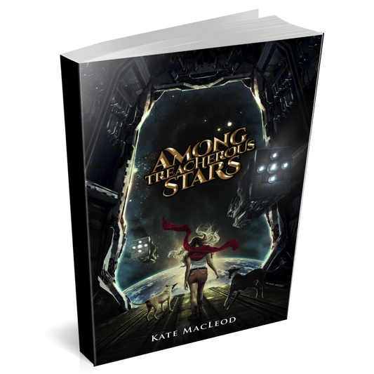 Book cover Among Treacherous Stars young adult science fiction