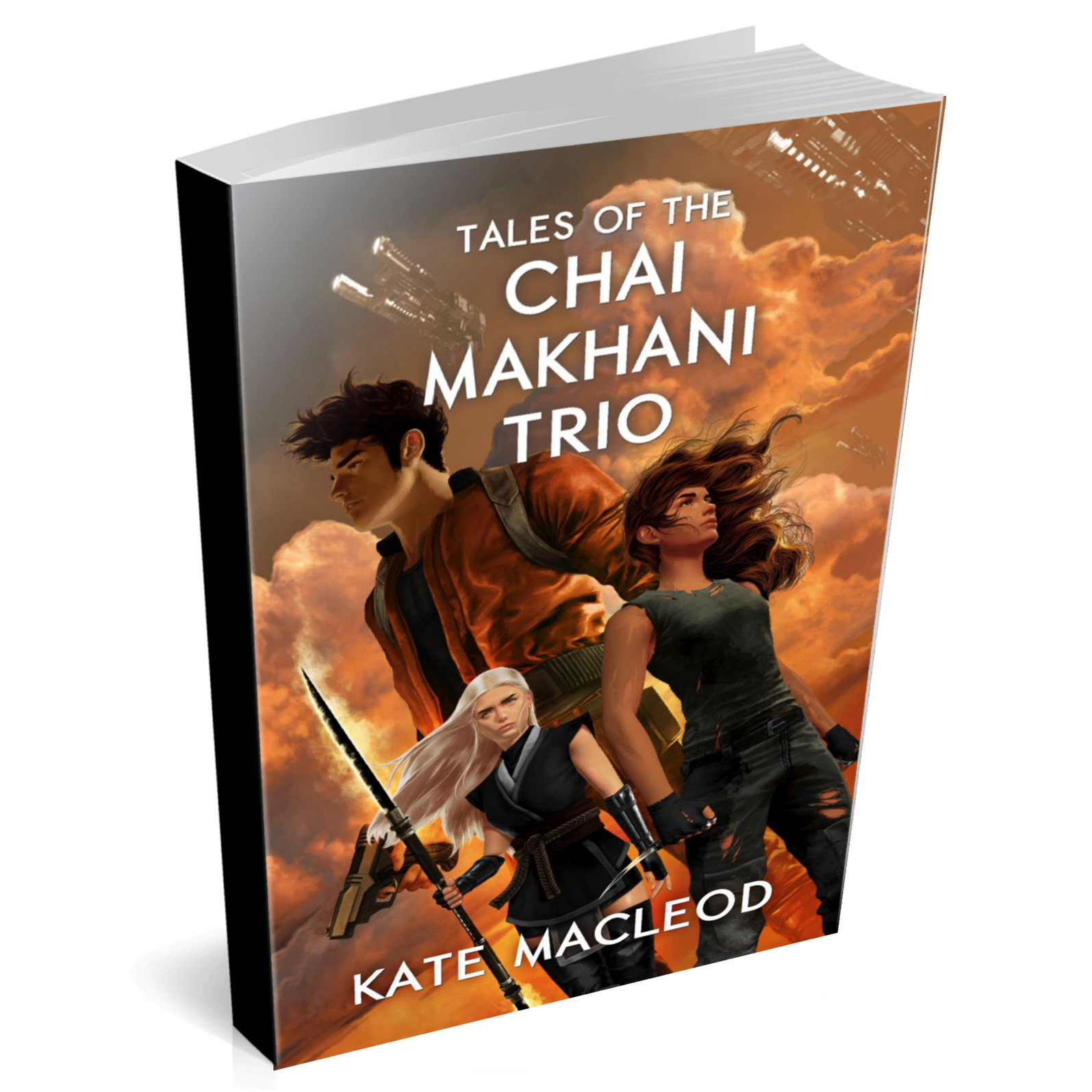Cover to the paperback of the young adult science fiction novel Tales of the Chai Makhani Trio.