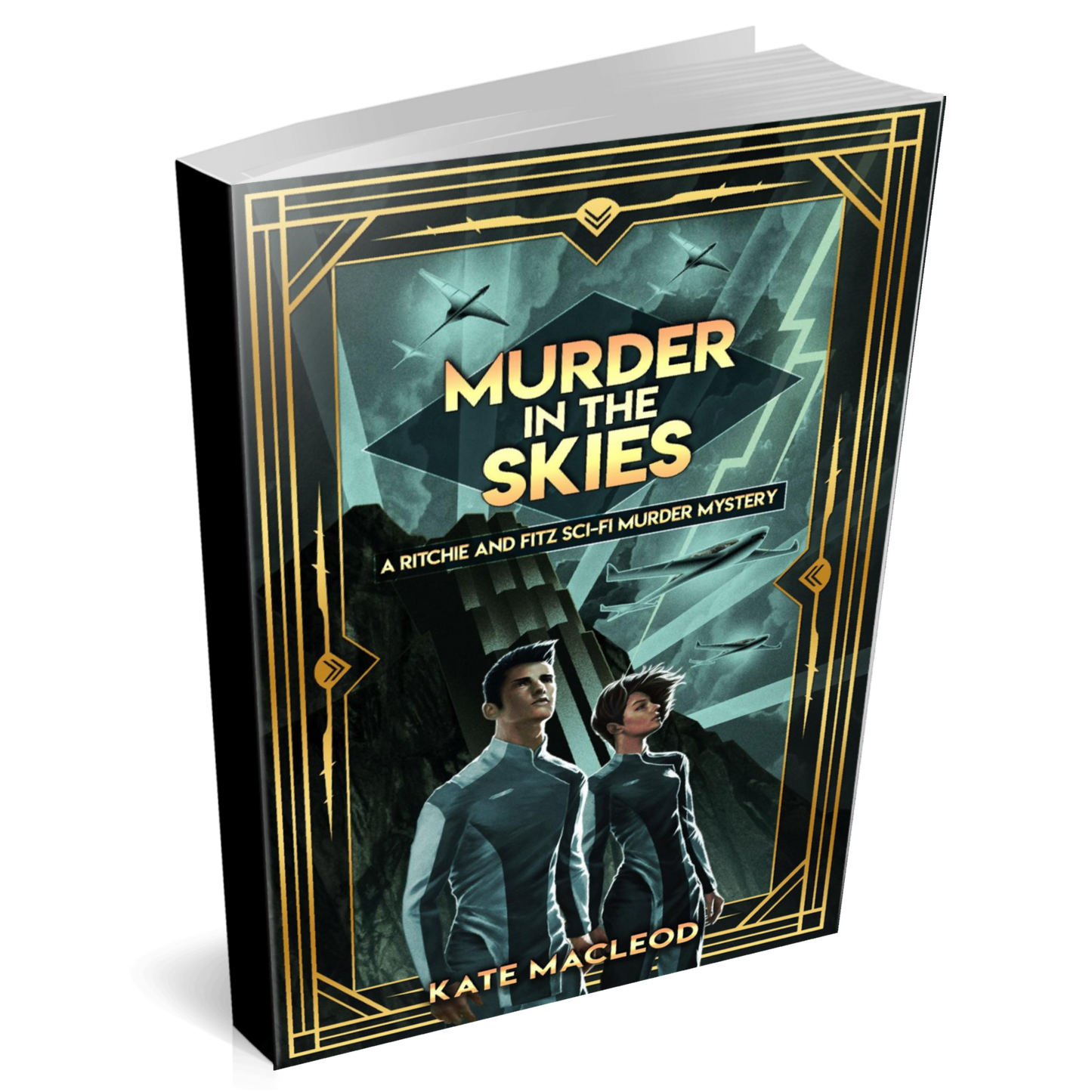 Book cover Murder in the Skies: A Ritchie and Fitz Sci-Fi Murder Mystery you adult novel
