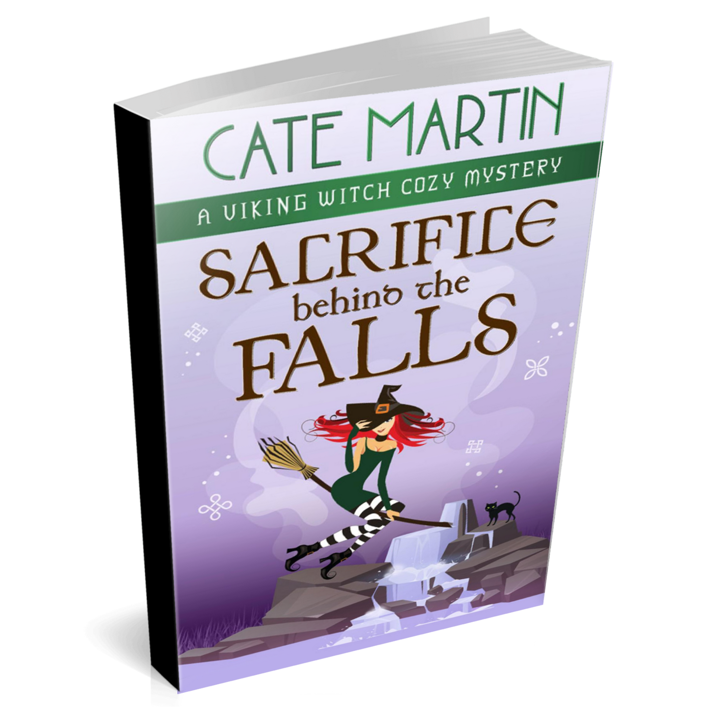 Book cover Sacrifice Behind the Falls: A Viking Witch Cozy Mystery paperback