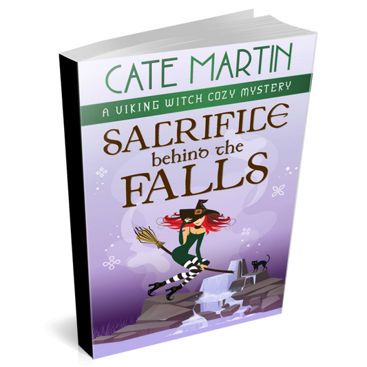 Book cover Sacrifice Behind the Falls: A Viking Witch Cozy Mystery paperback