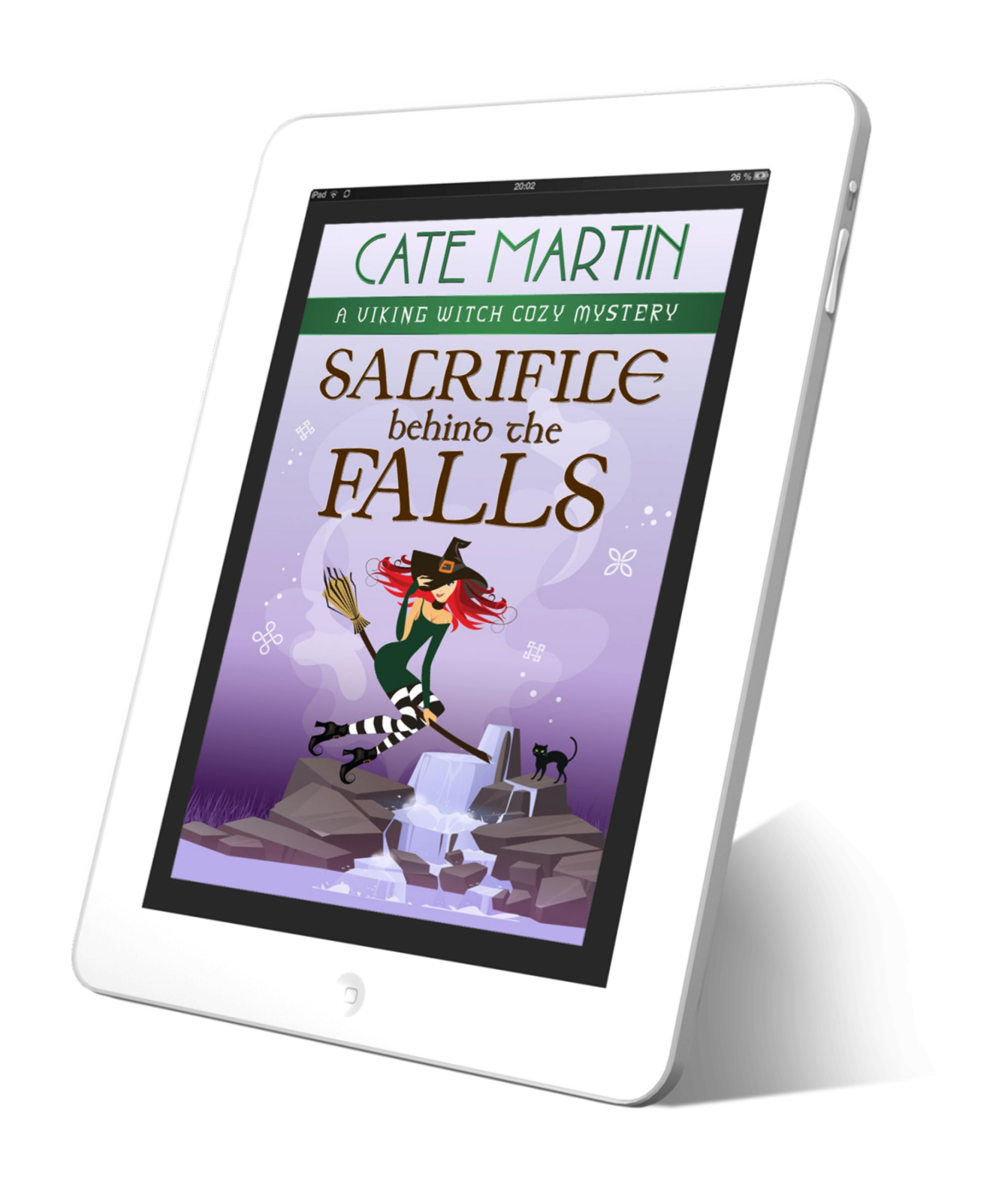 Book cover Sacrifice Behind the Falls: A Viking Witch Cozy Mystery